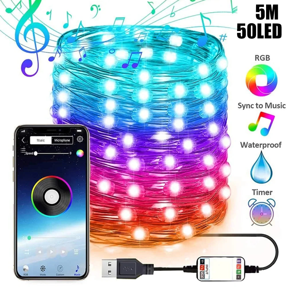 USB LED Christmas Tree String Lights